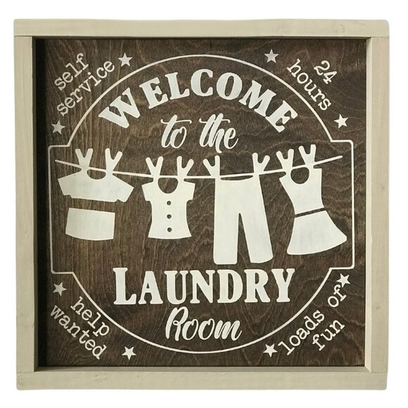 Welcome to the Laundry Room Framed Sign - Handmade - Picture 3 of 3